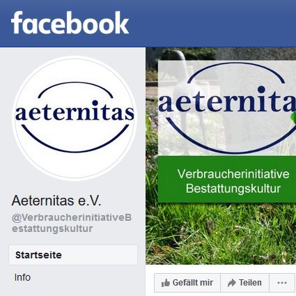 Screenschot des Facebook-Auftritts des Vereins Aeternitas